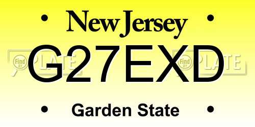 G27EXD New Jersey License Plate