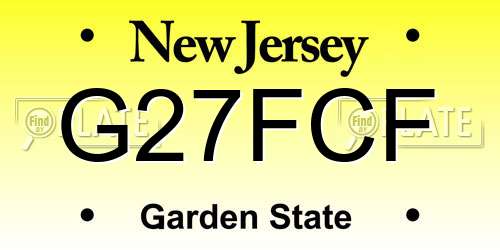 G27FCF New Jersey License Plate