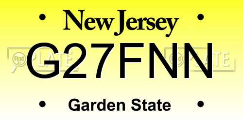 G27FNN New Jersey License Plate