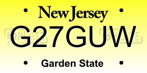 G27GUW New Jersey License Plate