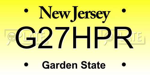 G27HPR New Jersey License Plate