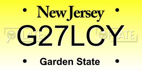 G27LCY New Jersey License Plate