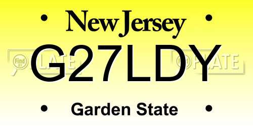 G27LDY New Jersey License Plate
