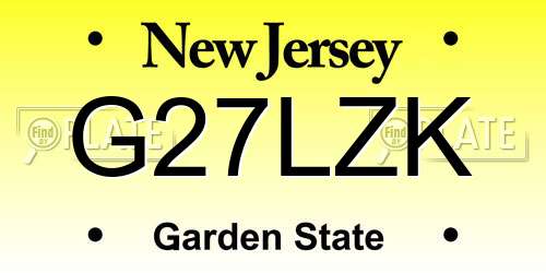 G27LZK New Jersey License Plate