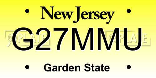 G27MMU New Jersey License Plate