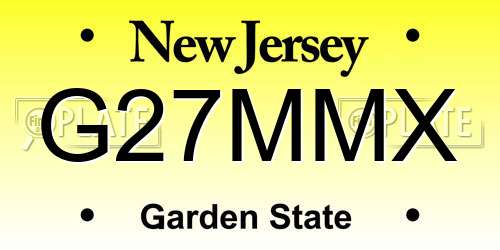 G27MMX New Jersey License Plate