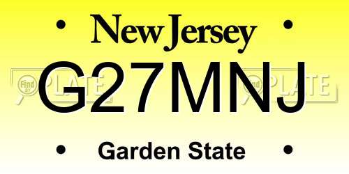 G27MNJ New Jersey License Plate