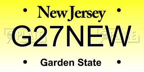 G27NEW New Jersey License Plate