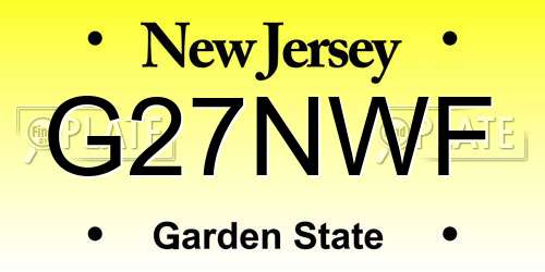 G27NWF New Jersey License Plate
