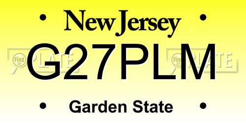 G27PLM New Jersey License Plate