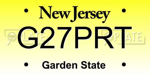 G27PRT New Jersey License Plate