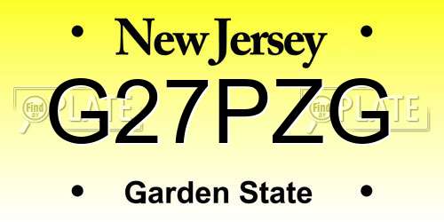 G27PZG New Jersey License Plate