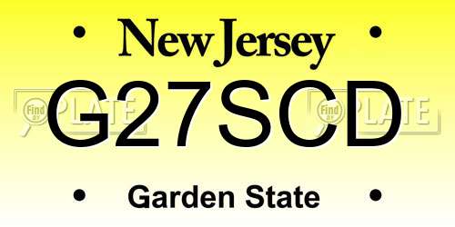 G27SCD New Jersey License Plate