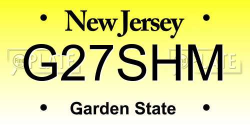 G27SHM New Jersey License Plate