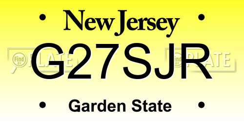 G27SJR New Jersey License Plate