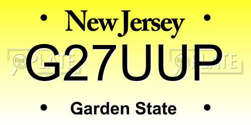 G27UUP New Jersey License Plate