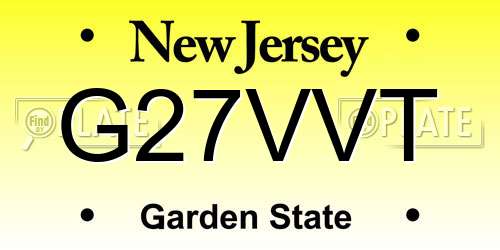 G27VVT New Jersey License Plate