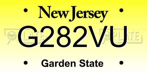 G282VU New Jersey License Plate