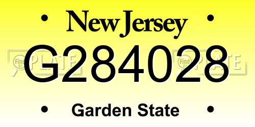 G284028 New Jersey License Plate