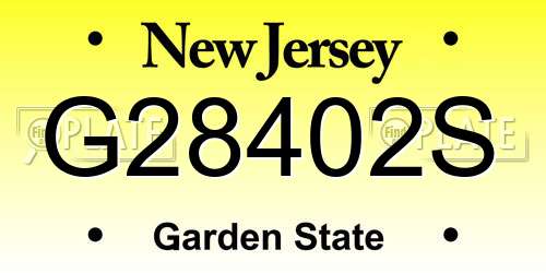 G28402S New Jersey License Plate