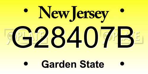 G28407B New Jersey License Plate