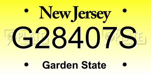 G28407S New Jersey License Plate