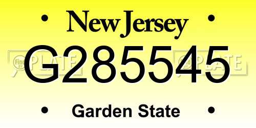 G285545 New Jersey License Plate