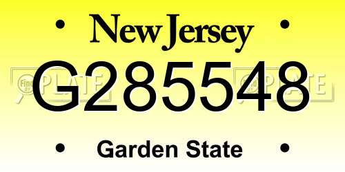 G285548 New Jersey License Plate