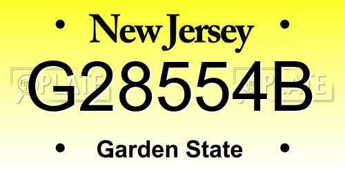 G28554B New Jersey License Plate