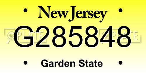 G285848 New Jersey License Plate