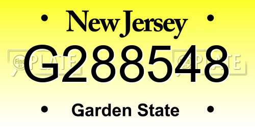 G288548 New Jersey License Plate
