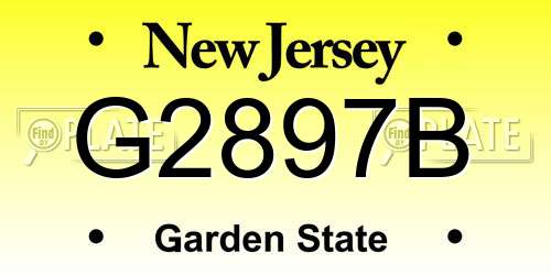 G2897B New Jersey License Plate