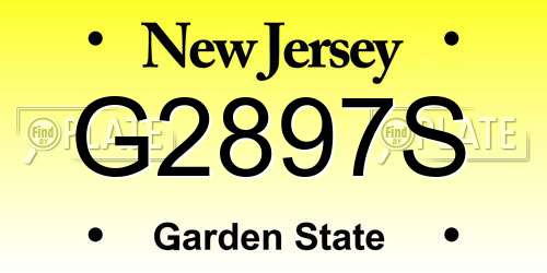 G2897S New Jersey License Plate