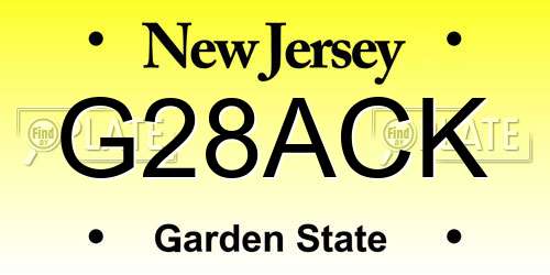 G28ACK New Jersey License Plate