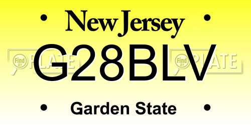 G28BLV New Jersey License Plate