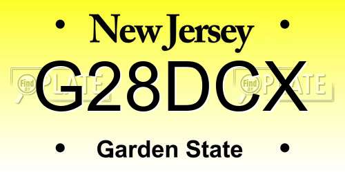 G28DCX New Jersey License Plate
