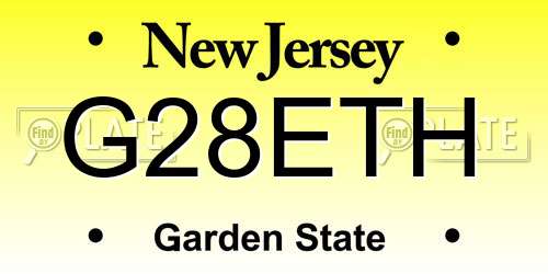 G28ETH New Jersey License Plate