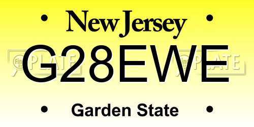 G28EWE New Jersey License Plate