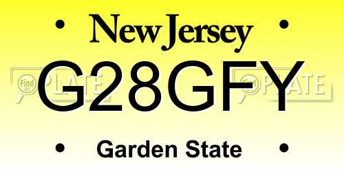G28GFY New Jersey License Plate