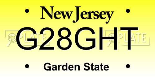 G28GHT New Jersey License Plate