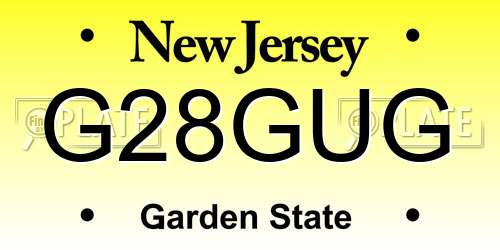 G28GUG New Jersey License Plate