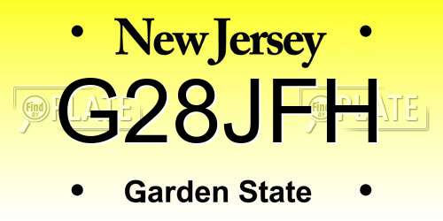 G28JFH New Jersey License Plate