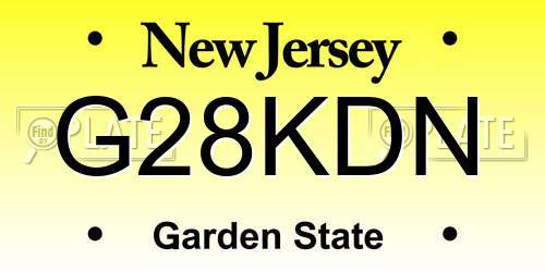G28KDN New Jersey License Plate