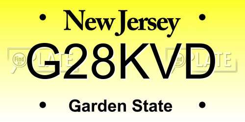 G28KVD New Jersey License Plate