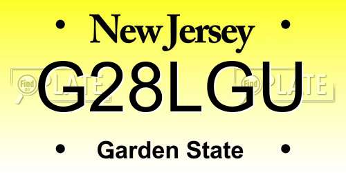 G28LGU New Jersey License Plate