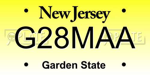 G28MAA New Jersey License Plate