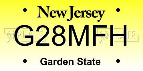 G28MFH New Jersey License Plate