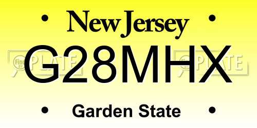 G28MHX New Jersey License Plate