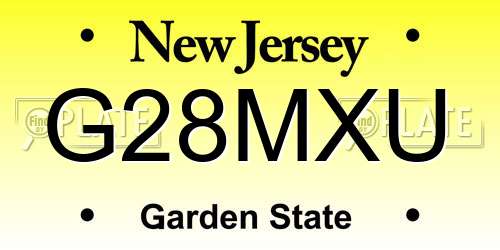 G28MXU New Jersey License Plate
