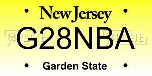 G28NBA New Jersey License Plate